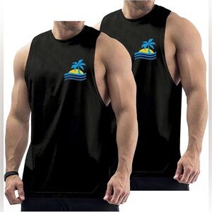 InLeaderStyle Men’s Two Pack Cut Off Tank Tops